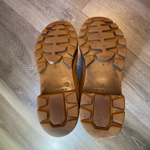 Timberlands Lace Up Combat Boots Men Sz 14 Tan Leather Made in USA Vintage Y2K - Picture 4 of 10